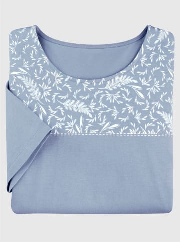 Sieh an! Kurzarm-Shirt in bleu-ecru