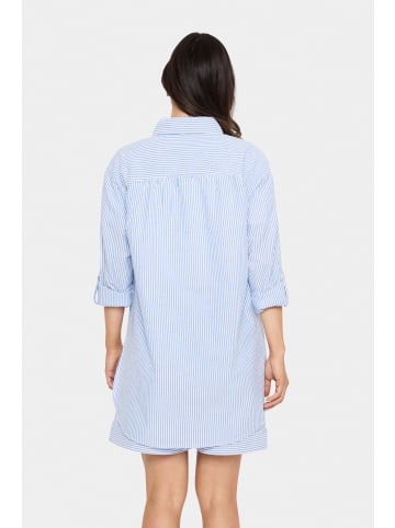 SAINT TROPEZ Langarm - Hemd KiraSZ Oversize fit in Palace Blue