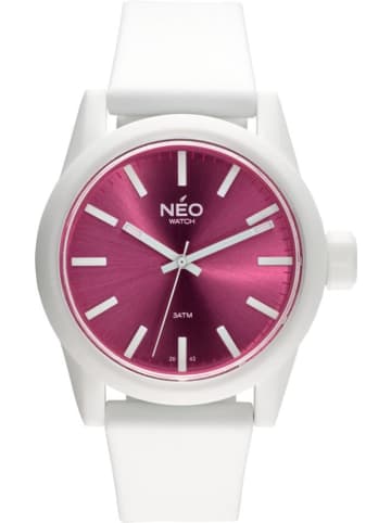 NEO Watch NEO Watch Armbanduhr aus Kunststoff in Weiß/Pink