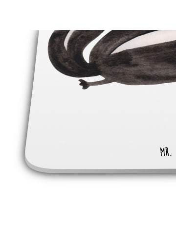 Mr. & Mrs. Panda Untersetzer Stinktier Yoga ohne Spruch in Weiß
