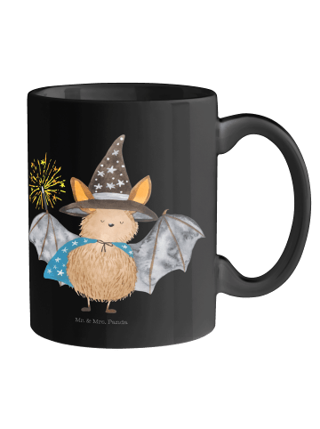 Mr. & Mrs. Panda Kaffeebecher Fledermaus Zauberer ohne Spruch in Schwarz