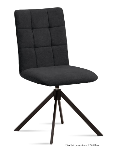 58 aufm Kessel ESSZIMMERSTUHL drehbar (2er-Set) Debora 47x91x60 Schwarz/Anthrazit