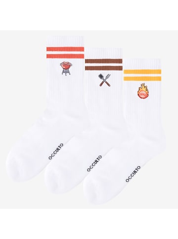 Occulto 3er Pack Motiv Tennissocken Rio in Grillen