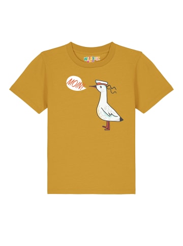 wat? Apparel T-Shirt Moin Seagull in Ocker