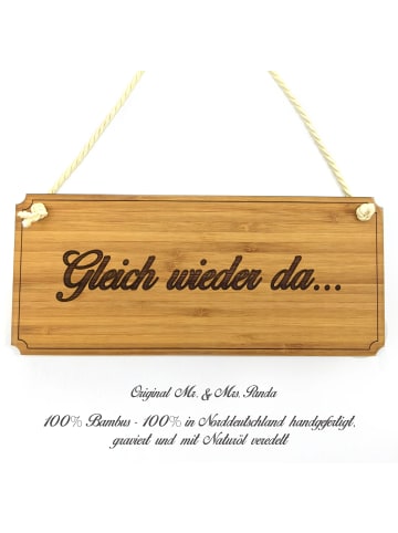 Mr. & Mrs. Panda Türschild Gleich wieder da... mit Spruch in Keine Angabe