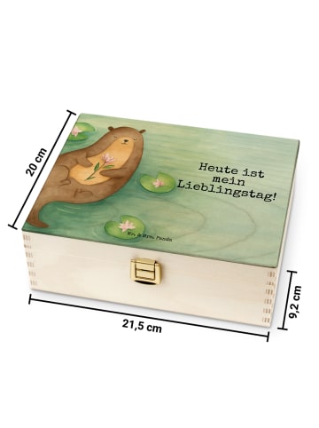 Mr. & Mrs. Panda Teekasten Otter Seerose Design mit Spruch in Weiß