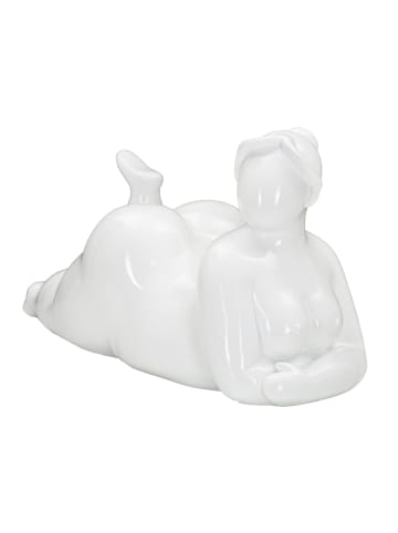 Mauro Ferretti Weiße Harzstatue einer Frau, 32 x 12,5 x 16 cm