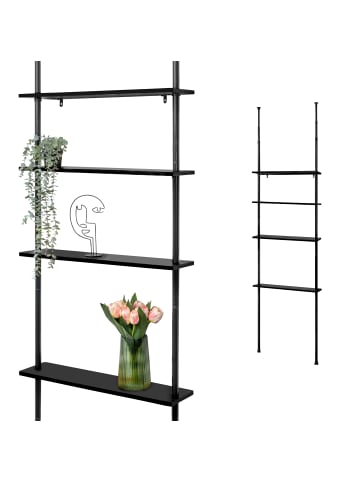 bremermann Teleskop-Wandregal mit 4 Ablageböden aus Bambus