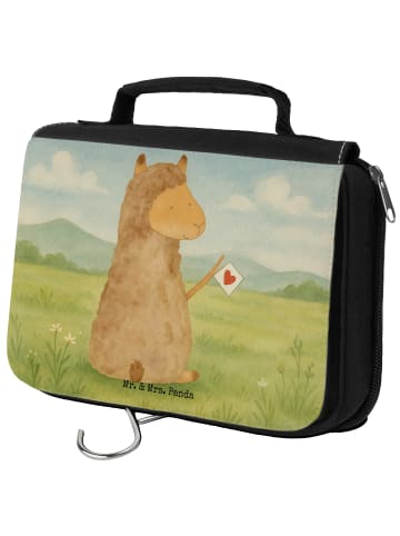 Mr. & Mrs. Panda Kosmetiktasche Alpaka Fahne Design ohne Spruch in Weiß