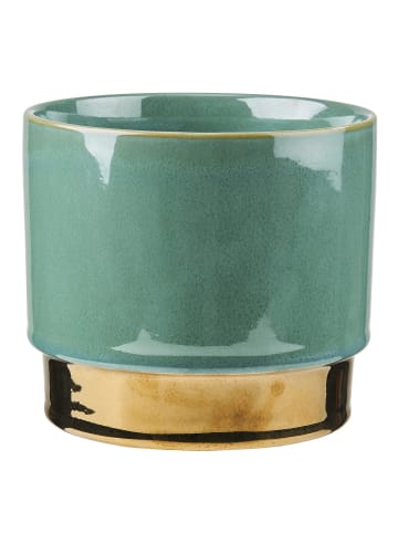 Butlers Blumentopf GOLDEN TOUCH in Türkisgrün