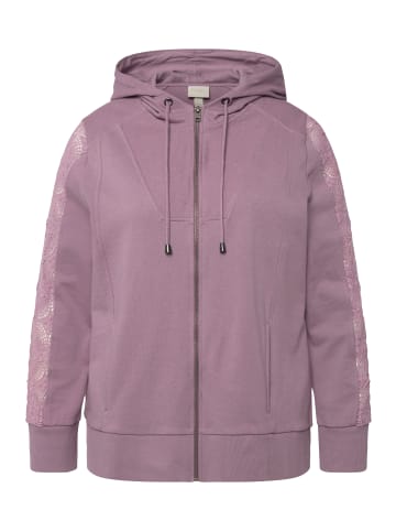 Ulla Popken Sweatjacke in grau-flieder