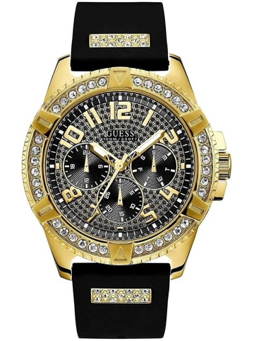 Guess Multifunktionsuhr FRONTIER goldfarben in schwarz