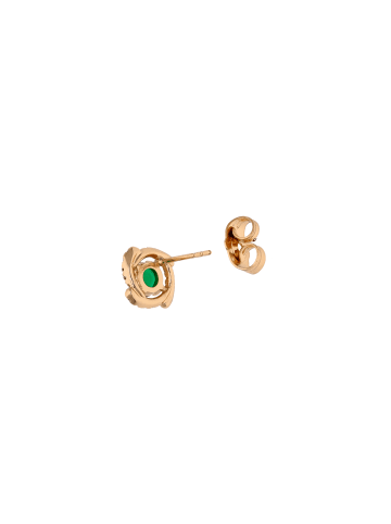 faina Women Stud Earrings in Rose Gold Green