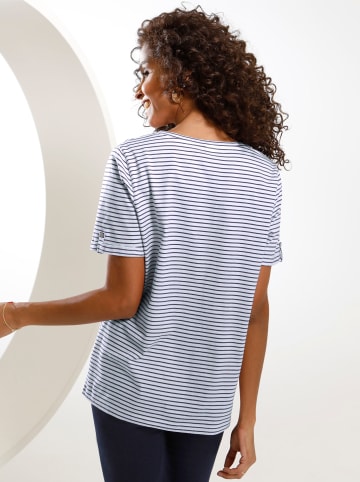 Sieh an! Kurzarmshirt in marine-geringelt