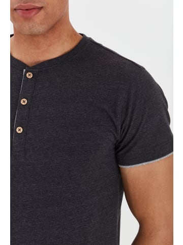 INDICODE Layershirt IDTony 40126MM Kurzarmshirt mit Knopfleiste in grau melange