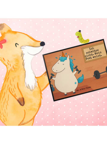 Mr. & Mrs. Panda Bastelunterlage Einhorn Fitness Design mit Spruch in Weiß