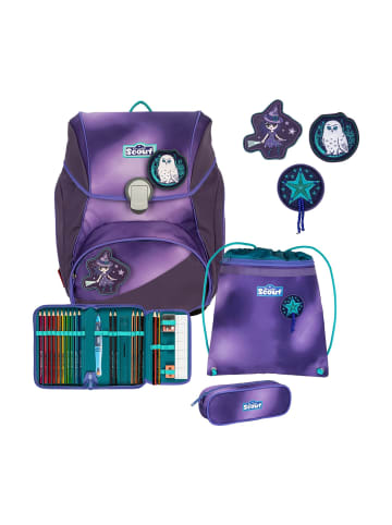 Scout Grundschulranzen ALPHA Exklusiv Superflash Purple Magic 5-tlg. in lila