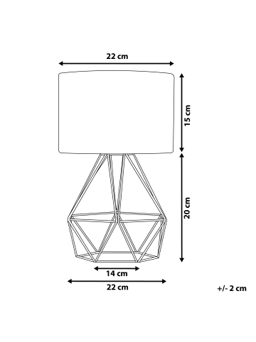 Beliani Tischleuchten MARONI in Gold/Weiß - (W) 22 x (H) 35 x (L) 22 cm