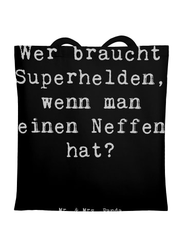 Mr. & Mrs. Panda Tragetasche Neffe Held mit Spruch in Schwarz