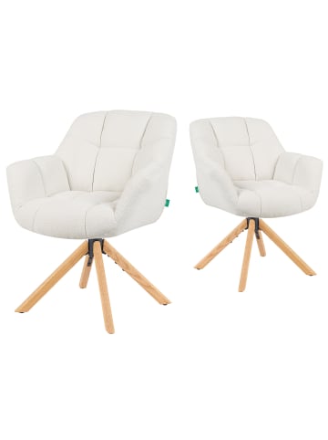DUBI Möbel 2er-Set: Drehstuhl Mika-Nea in Creme - (B)65 x (H)81 x  (T)66 cm