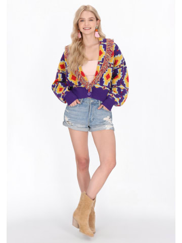 IZIA Women Cardigan in violet multicolor