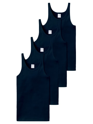 Schiesser Unterhemd / Tanktop Cotton Essentials Feinripp in Navy