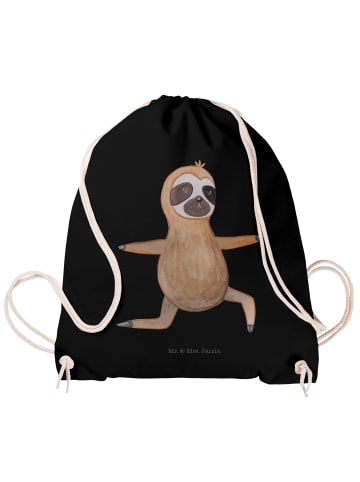 Mr. & Mrs. Panda Tasche Faultier Yoga ohne Spruch in Schwarz