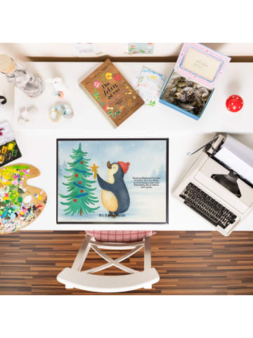 Mr. & Mrs. Panda Schreibunterlage Pinguin Weihnachtsbaum Design ... in Weiß