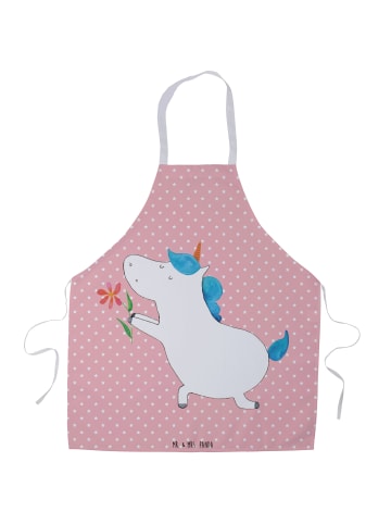 Mr. & Mrs. Panda Schürze Einhorn Blume ohne Spruch in Rot Pastell