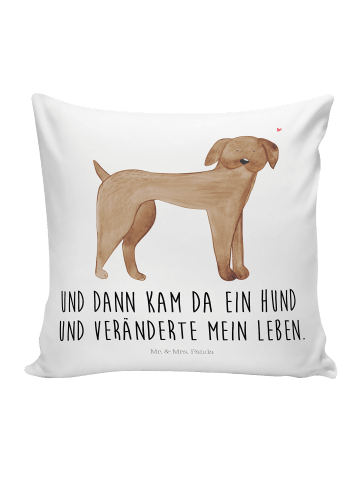 Mr. & Mrs. Panda 40x40 Kissen Hund Dogge mit Spruch in Weiß