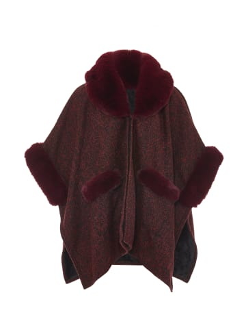 Usha Poncho in Weinrot