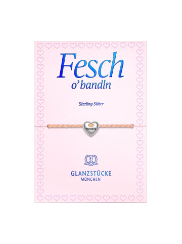 Glanzstücke München Armband Herz "BUSSERL" aus Sterling Silber in silber