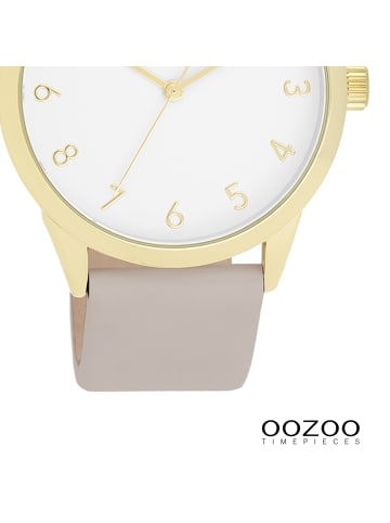 Oozoo Analog-Armbanduhr Oozoo Timepieces hellgrau, taupe groß (ca. 40mm)