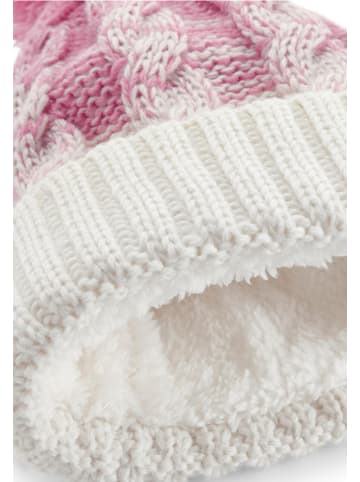 Yuhu Damen Strickmütze mit Fleecefutter und Farbverlauf für Wintertage in Rosa