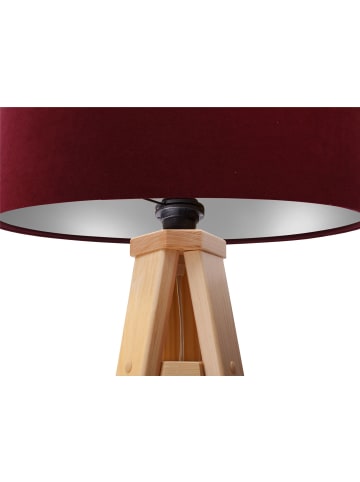 Licht-Erlebnisse Stehlampe in Kiefer Bordeaux Rot Silber