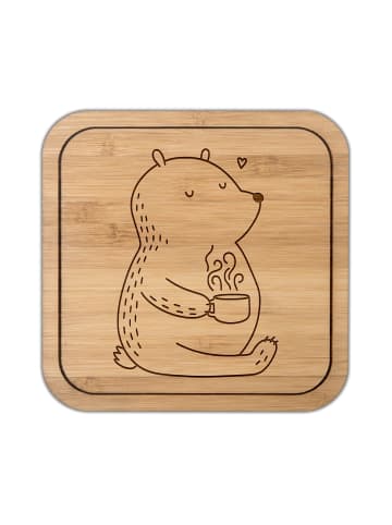 Mr. & Mrs. Panda Tassenuntersetzer Bär Morgenkaffee ohne Spruch in Transparent