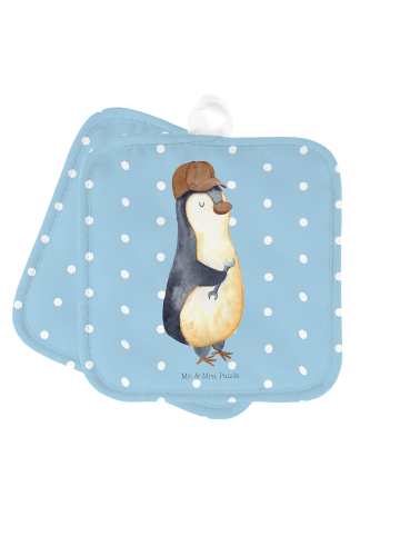 Mr. & Mrs. Panda 2er Set Topflappen  Wenn Papa es nicht reparier... in Blau Pastell