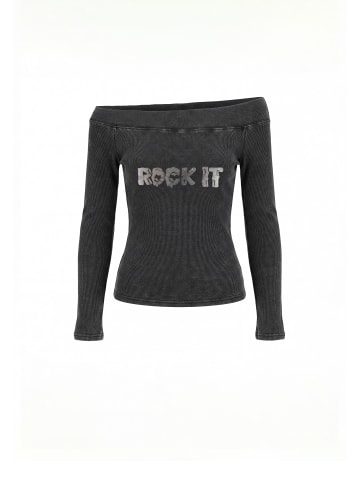 myMo ROCKS Women Longsleeve in Grey Stone Wash