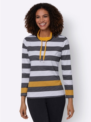 WITT WEIDEN Shirt in ocker-schwarz-geringelt