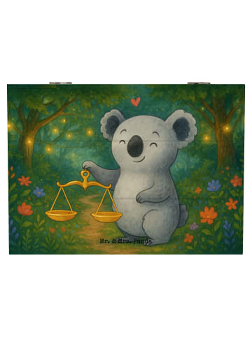 Mr. & Mrs. Panda Kiste Waage Astrologie Design ohne Spruch in Weiß