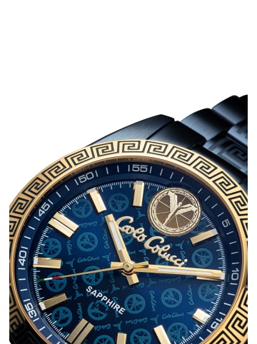 Carlo Colucci Dreizeiger Quarz Dottori in Blau