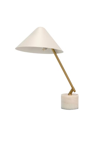 Angel Cerdá ANGEL CERDA SL Tischlampe Modell 8119, Weiß und Gold, Sockel Keramikmarmor