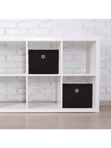 relaxdays 2 x Aufbewahrungsbox in Schwarz - (B)20,5 x (H)16 x (T)25 cm