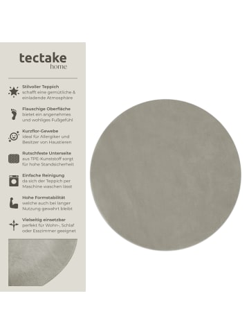 tectake Kurzflorteppich Soft Zone, rutschfeste Unterseite, Sand