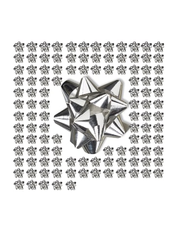 relaxdays 100x Geschenkschleifen in Silber