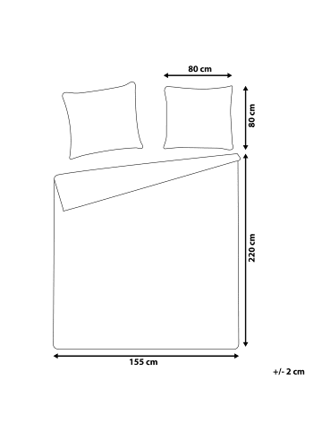 Beliani 3-tlg Bettwäsche BALLARD in Blau/Grau/Weiß