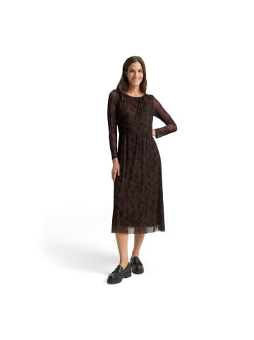 Tom Tailor Kleid in brown black big leo print