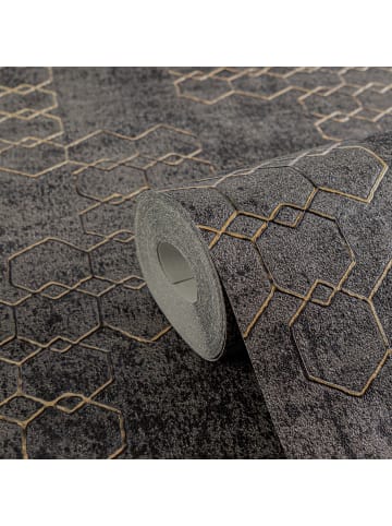 A.S. Création Tapete Geometric Shine in Schwarz