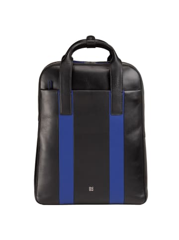 DuDu Rucksack Leder 40 cm Laptopfach in black