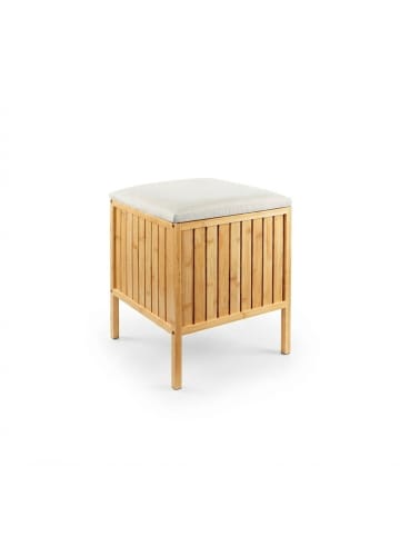 relaxdays Wäschekorb in Natur/ Creme - (B)39 x (H)52 x (T)39 cm